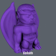 goliath impression facile pas de soutien art dessin animé figure gargouille des gargouilles modèle la sculpture supportless 3d print model - Mito3D