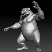 Golia grizzly orso trasformato calcolo statua animale pietrificazione 3d print model - Mito3D