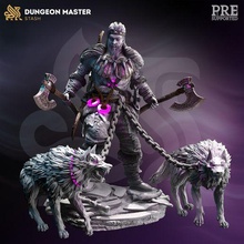 goliath wolf master - wajoski game barbarian beast viking hunter ranger dire direwolf dnd tamer beastmaster 5e direwolves 3d print model - Mito3D