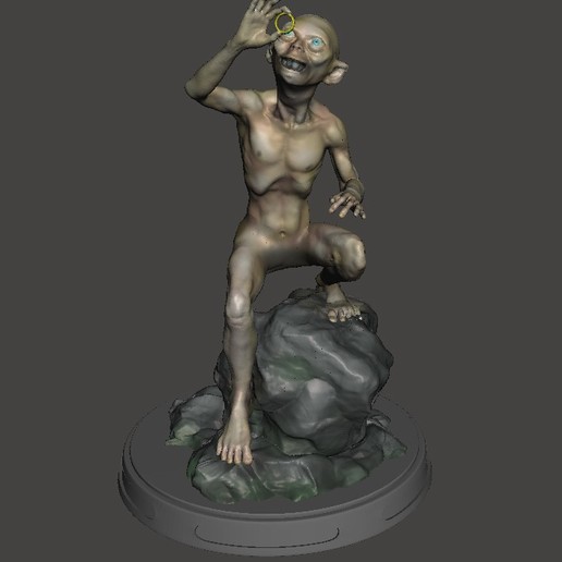gollum art lord rings statue figure 3D print model - Mito3D