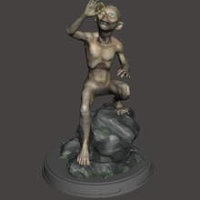 gollum art seigneur des anneaux la statue figure 3d print model - Mito3D