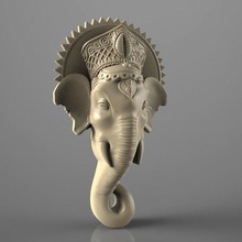 golova slona elephant bust cnc art router 3d print model - Mito3D
