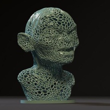 golum Kunst Skulpturen design Sammlung statue lordoftherings Ringe Herr voronoi 3d print model - Mito3D