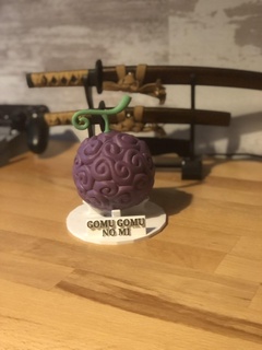 gomu mi + support demon fruit luffy one piece pice figurine 3d print model - Mito3D