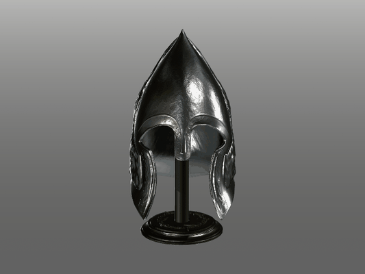 gondor soldado casco + estante soporte lotr arte esdla timón profundo aragorn rohan sauron medio tierra tolkien 3d print model - Mito3D