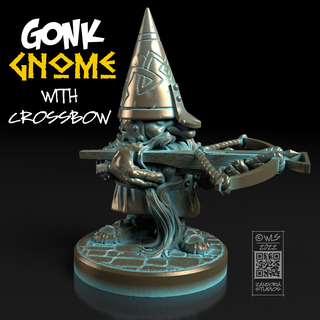 gonk gnome crossbow archer tabletop rpg 28mm mini miniature dnd zandoria 3d print model - Mito3D