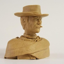 buona busto art clint eastwood brutto alain schlup 3d print model - Mito3D