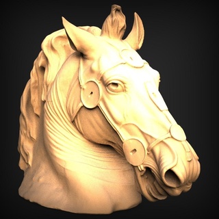 detallando caballo cabeza Arte Arte escultura estatua figura caballo animal esculturas cabeza frio 3d print model - Mito3D