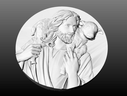 iyi çoban madalyon 3d altın Sanat takı gümüş illüstrasyon isa İsa tasarım tek renkli yüzük yüzükler heykel Vesika adam parlıyor insanlar din Katolik kolye 3d print model - Mito3D