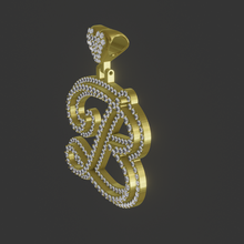 good vibration pendants jewelry pendant fashion necklace calligraphy gold cast 3dprint diamond custom font letters gift special 3d print model - Mito3D