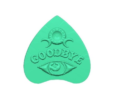 goodbye ouija board planchette stl file 3d printing - laser cnc router printable model download bath bomb soap bathbomb mold making vacuum forming 3d print model - Mito3D