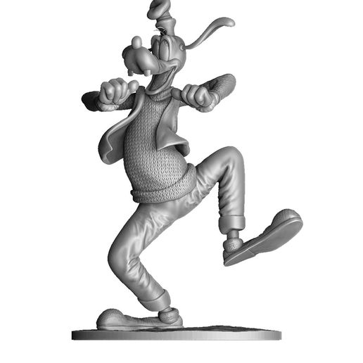 goofy stl 3d printable mickey mouse minnie child walt disney statue pluto donald dale chip darkwing duck figurine 3D print model - Mito3D