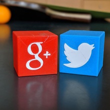 google+ twitter art Logo 3d app il design divertente logo icona le icone sozial media di segni loghi 3d print model - Mito3D