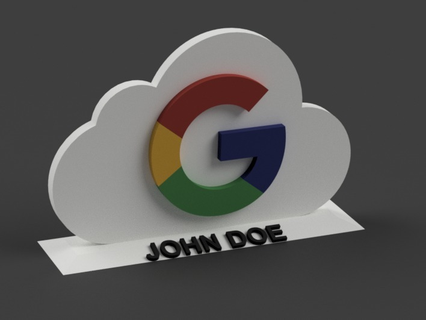 Google nube logo In piedi John doe ufficio 3d print model - Mito3D
