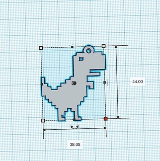 Google Dinozor anahtarlık küpe dino internet video oyun 3d print model - Mito3D