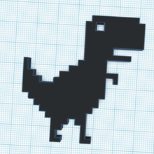 google dinosaurio llave cadena 3d print model - Mito3D