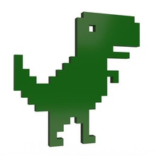 Google dinossauro t rex ferramenta logotipo placa Dragão desenho animado pixel voxel jogos pronto poli pbr tetris andróide personagem verde 3d 3d print model - Mito3D