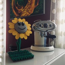 google home mini sunflower gadget design 3d print model - Mito3D