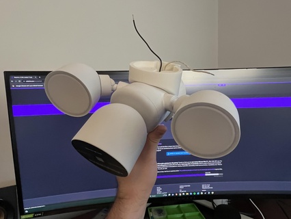 Google yuva kamera projektör ışığı saçak alt yüzey binmek sel ışık dirsek adaptör 3d print model - Mito3D