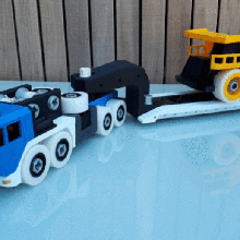 Schwanenhals-trailer - auseinander zu nehmen verschiedene Spielzeug Schraube Kleinkind trailer Gans Hals hemtt m870 3d print model - Mito3D