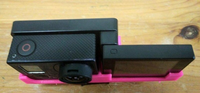 gopro 3 bacpac autoscatto Aperto superiore montare telecamera video gadget 3d print model - Mito3D