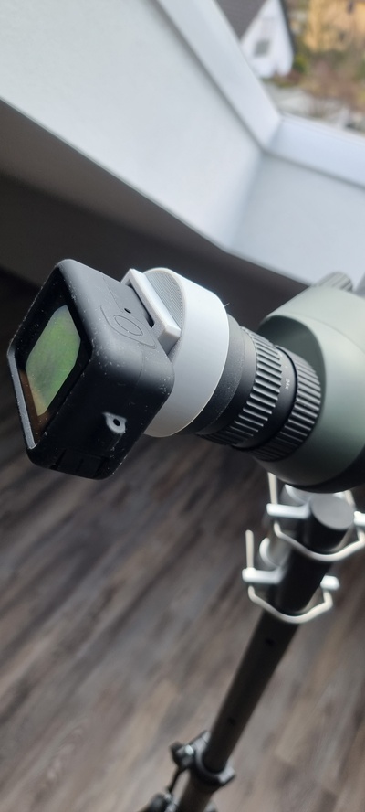 gopro bresser spotting scope mount 3d print model - Mito3D