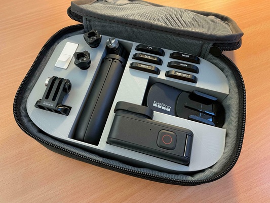 gopro compacto caso funda embutido leva accesorios viaje equipo casey lite nd filtrar 3d print model - Mito3D
