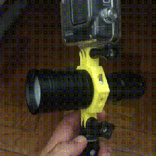 gopro flashlight pole support gadget selfie stick torch scuba diving 3d print model - Mito3D