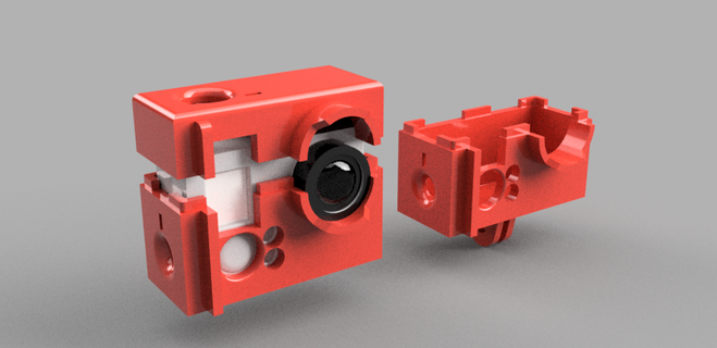 gopro kahraman 3+ Bölünmüş durum kılıf fpv çeşitli kamera binmek sport_outdoors 3d print model - Mito3D