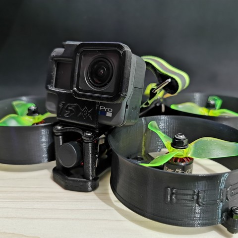 gopro hero 5 6 7 drone mont 15 degrés gadget jouet fpv de la caméra le 15degree degré 3D print model - Mito3D