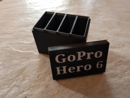 gopro hero 5 6 battery storage case hero5 hero6 gadget 3d print model - Mito3D
