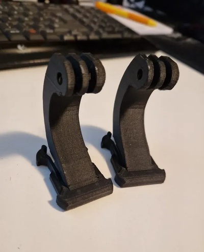 gopro mount - increased angle chin 3d print model - Mito3D
