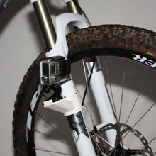 gopro mtb front suspension mount gadget camera zip tie bike 3d print model - Mito3D