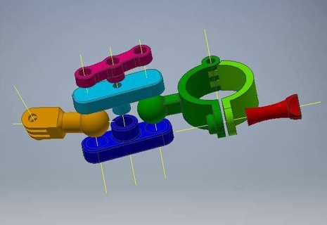 gopro apoyo rodar bar 40 mm diámetro 3d print model - Mito3D