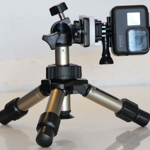 gopro tripod mount gadget black camera clip her0 5 hero 3D print model - Mito3D