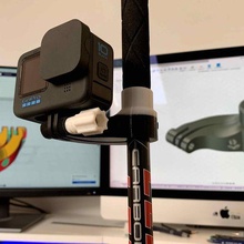gopro type attachment ski poles hiking sport fastening camera 3d print model - Mito3D