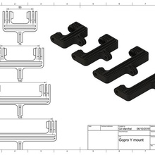 gopro y di fissaggio - y-kit strumento dual hd mount sessione montaggio eroe la monte 3d print model - Mito3D