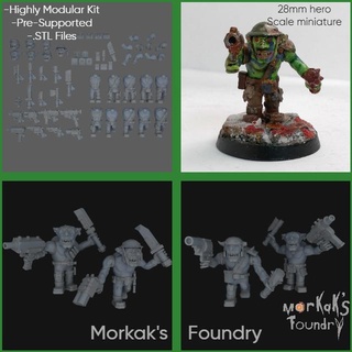 gorblins melee pistols set 1 huge amount parts miniature proxy tabletop gaming wargaming goblin orc 42k war hammer multi-part presupported ork pre supported weapon modular w40k grot gorblin gretchin gob 3d print model - Mito3D