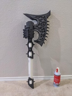 gore child skull axe scale prop world eaters larp cosplay costplay weapon blood chain 3d print model - Mito3D