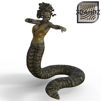 gorgona nina dificil arte serpiente medusa 3d print model - Mito3D