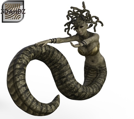 gorgone nina allez zu miroir bh serpent méduse 3d print model - Mito3D