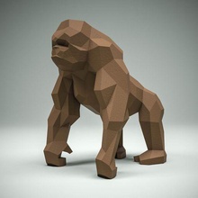 Gorila Sanat düşük poligorilamodel gorilaforkağıt zanaat 3dmodelforpapekura 3d print model - Mito3D