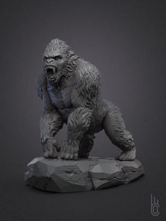 gorilla animale scimmia animali mammifero scultura scimpanzé natura re kong Africa bestia mostro interni primate pelliccia arte gorila 3d print model - Mito3D