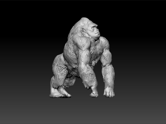 gorila arte 3d modelo impressão on escrivaninha teste surpreendente animal real beleza lindo brilhante realeza 3d print model - Mito3D