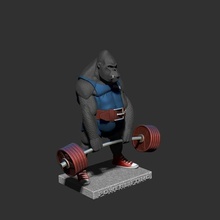 gorilla various figurines miniatures fictional fantasy press bench footwear beast creature pancakes deadlift mutant fitness sneakers weightlifter trainer extreme sport bodybilding powerlifting 3d print model - Mito3D