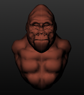 gorilla fallimento animale Basso poli mano modello digitale arte 3d print model - Mito3D