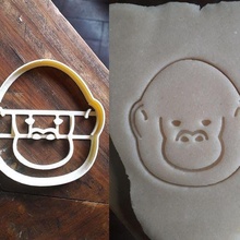 gorilla cookie cutter monkey - animal face ape zoo jungle book dough cookies 3d print model - Mito3D