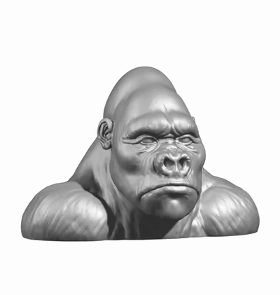 gorilla testa fallimento a01 arte scultura animale giungla selvaggio creatura 3d print model - Mito3D