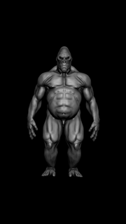 gorille neutre pose édition art singe Tarzan animal King Kong 3d print model - Mito3D