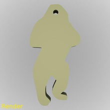 gorilla silhouette key chain jewelry bear keychain gadget easy fast animal 3d print model - Mito3D